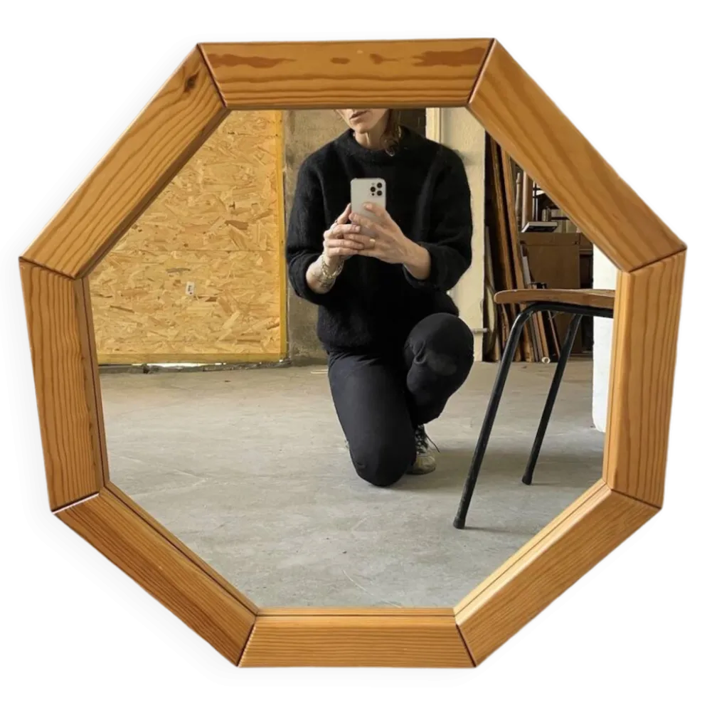Miroir hexagonal pin années 80
