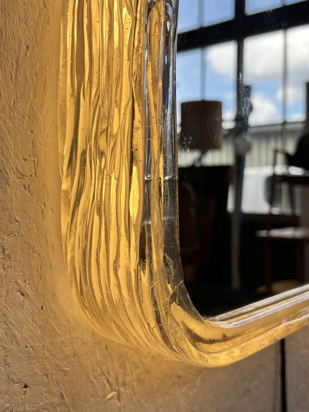 Miroir Hillebrand vintage demi-rond avec éclairage