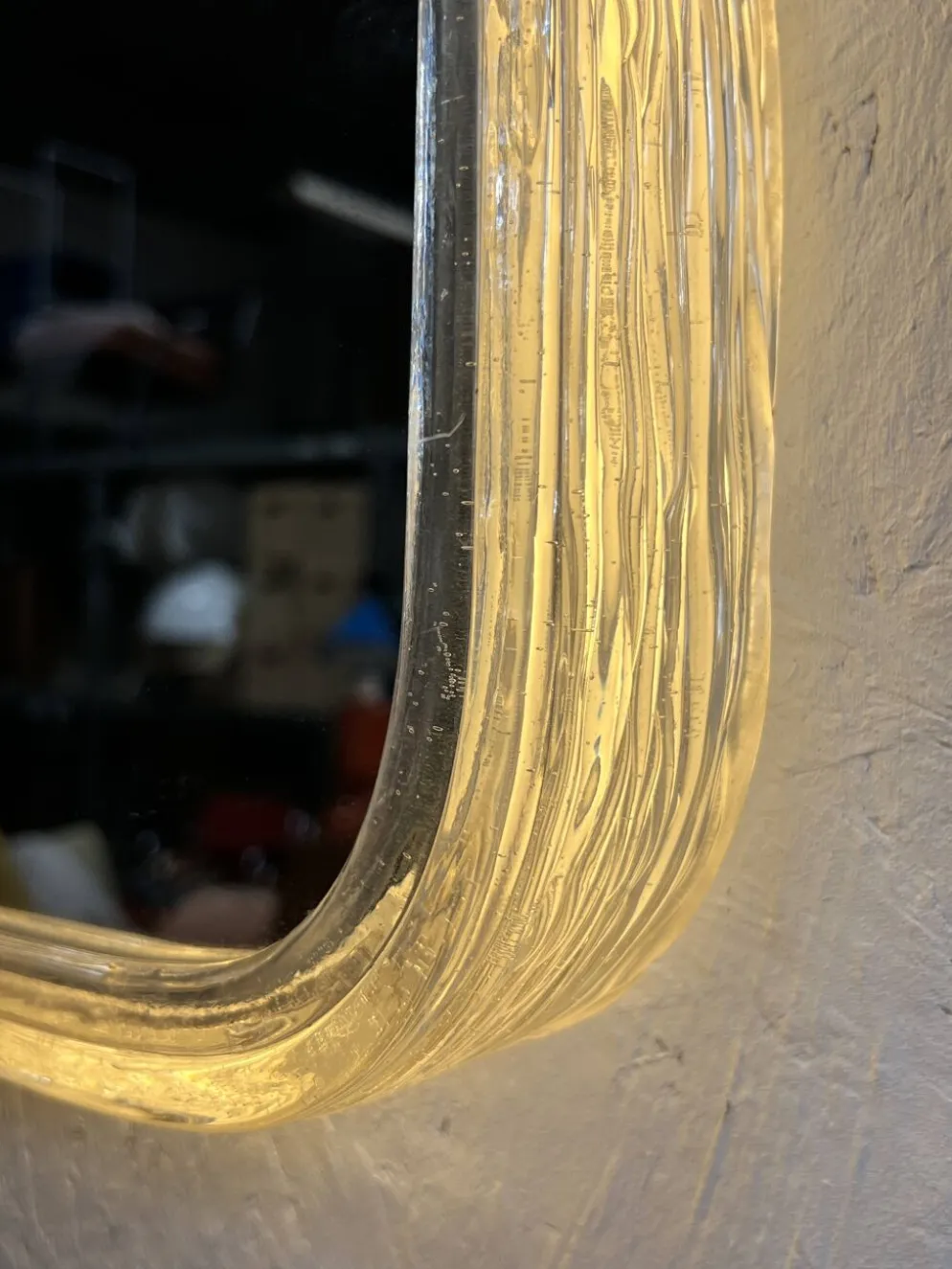 Miroir Hillebrand vintage demi-rond avec éclairage