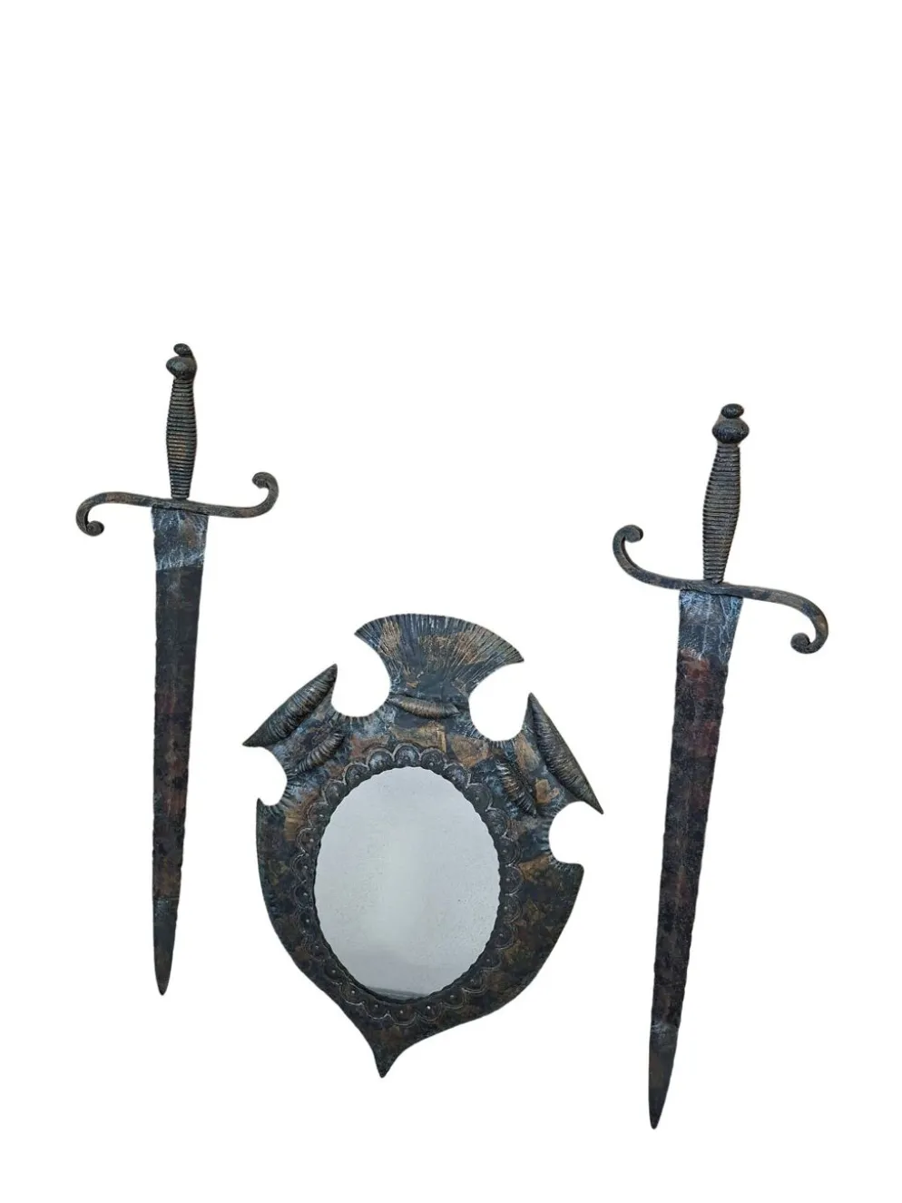 Miroir Héraldique des années 70 en Fer Forgé