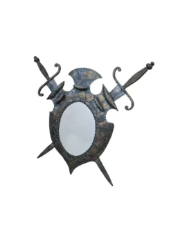 Miroir Héraldique des années 70 en Fer Forgé