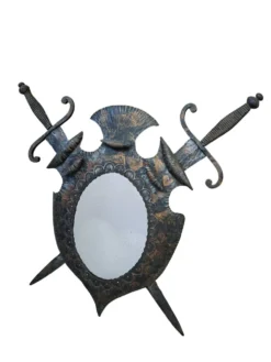 Miroir Héraldique des années 70 en Fer Forgé