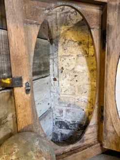 Miroir œil de bœuf chêne