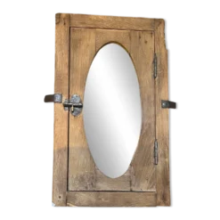 Miroir œil de bœuf chêne