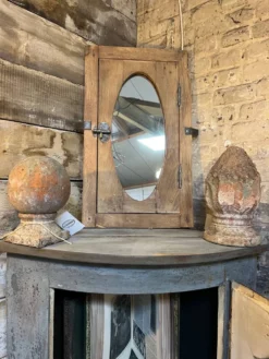 Miroir œil de bœuf chêne