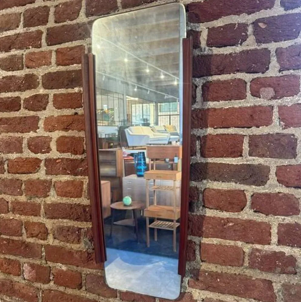 Miroir irrégulier en teck, Danemark 1960