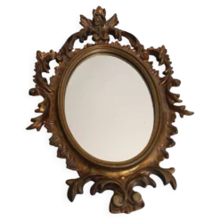 Miroir italien doré rocaille baroque, Italie années 60