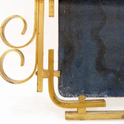 Miroir italien en laiton à volutes, milieu du siècle - 1950s