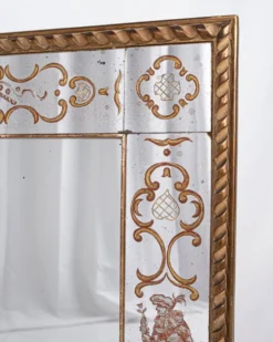 Miroir italien en verre églomisé, à parecloses, début XXe siècle