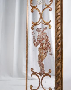 Miroir italien en verre églomisé, à parecloses, début XXe siècle