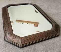 Miroir Italien octogonale biseauté style Hollywood Regency années 70/80