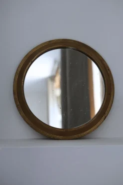 Miroir laiton rond ancien