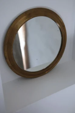 Miroir laiton rond ancien