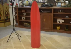 Miroir « Lipstick » en fibre laquée rouge 1970’s