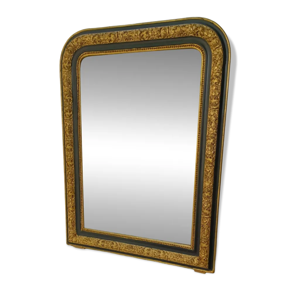 Miroir louis-philippe dore et patine gris vers 1890