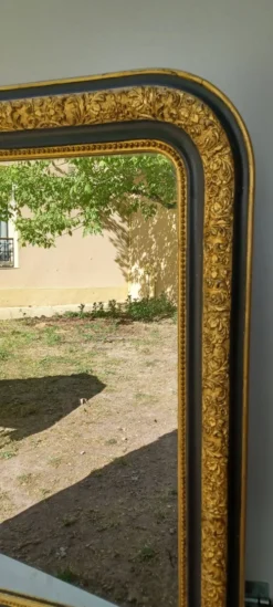 Miroir louis-philippe dore et patine gris vers 1890