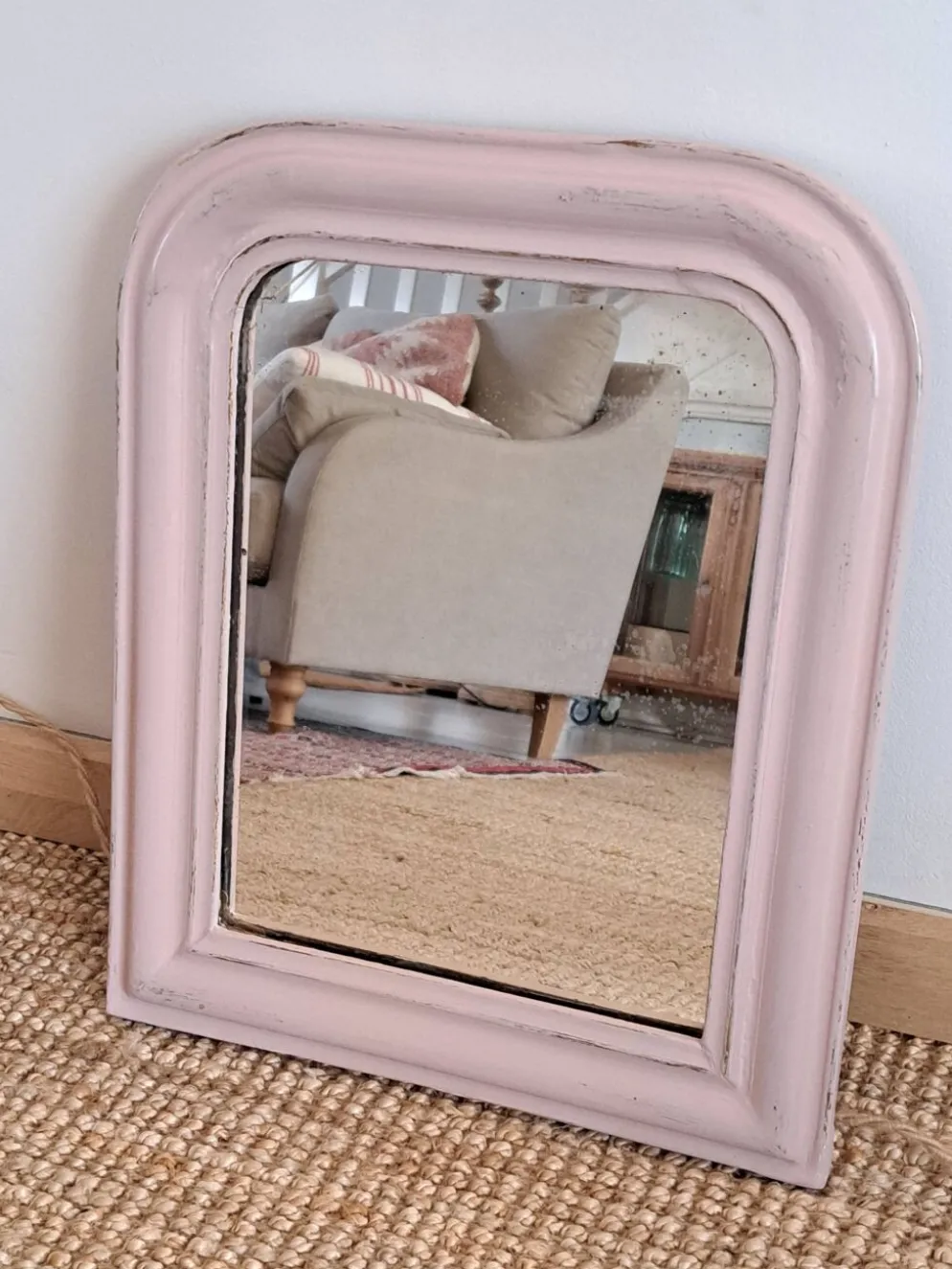 Miroir Louis Philippe rose poudré