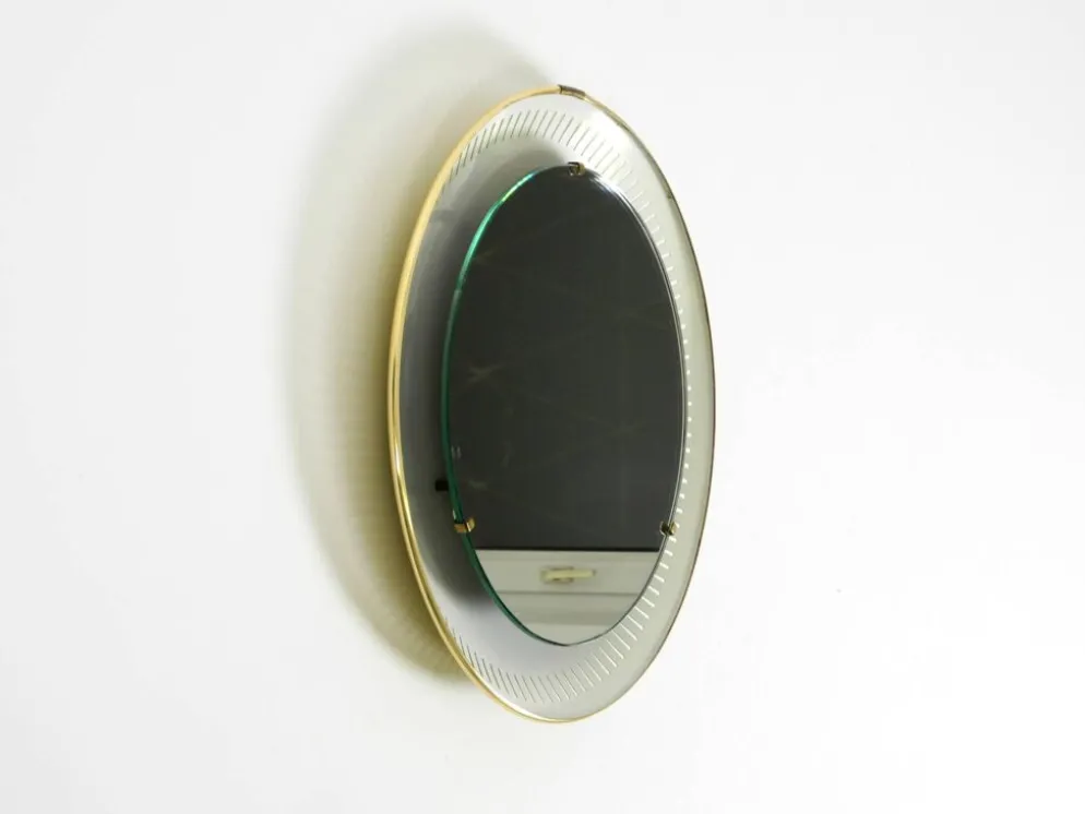 Miroir lumineux en métal Hillebrand, années 1960