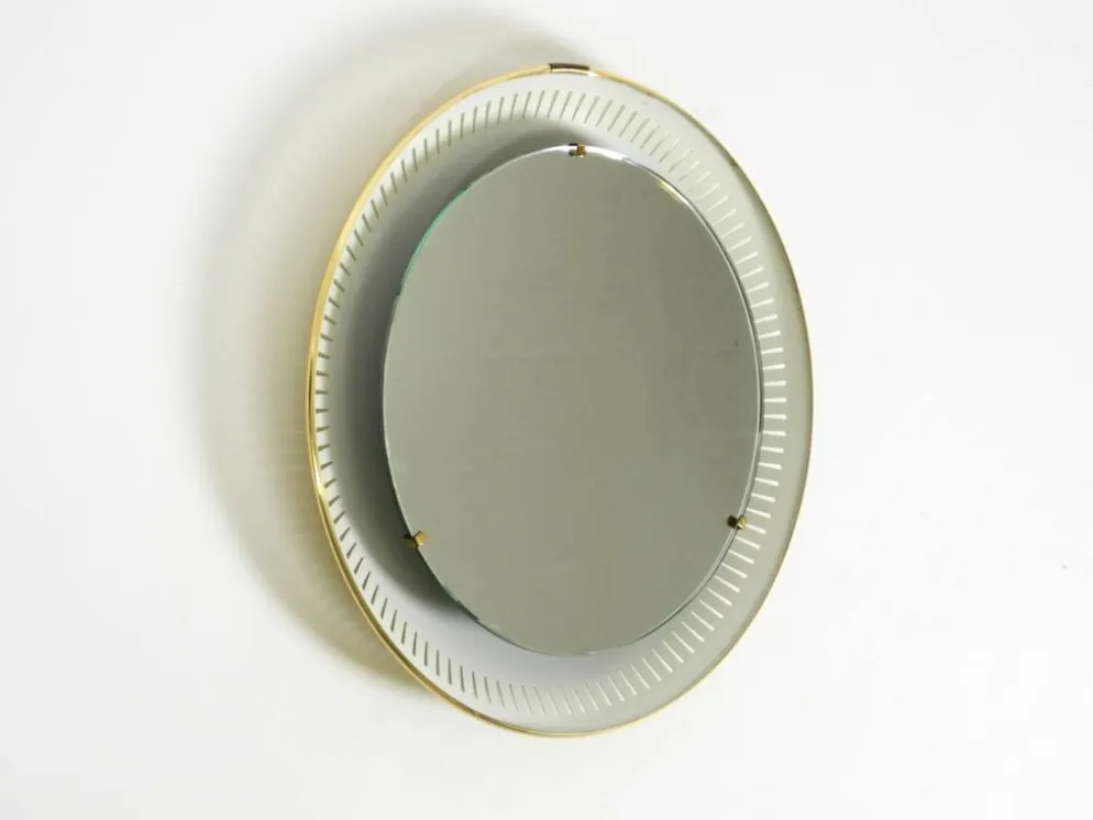 Miroir lumineux en métal Hillebrand, années 1960