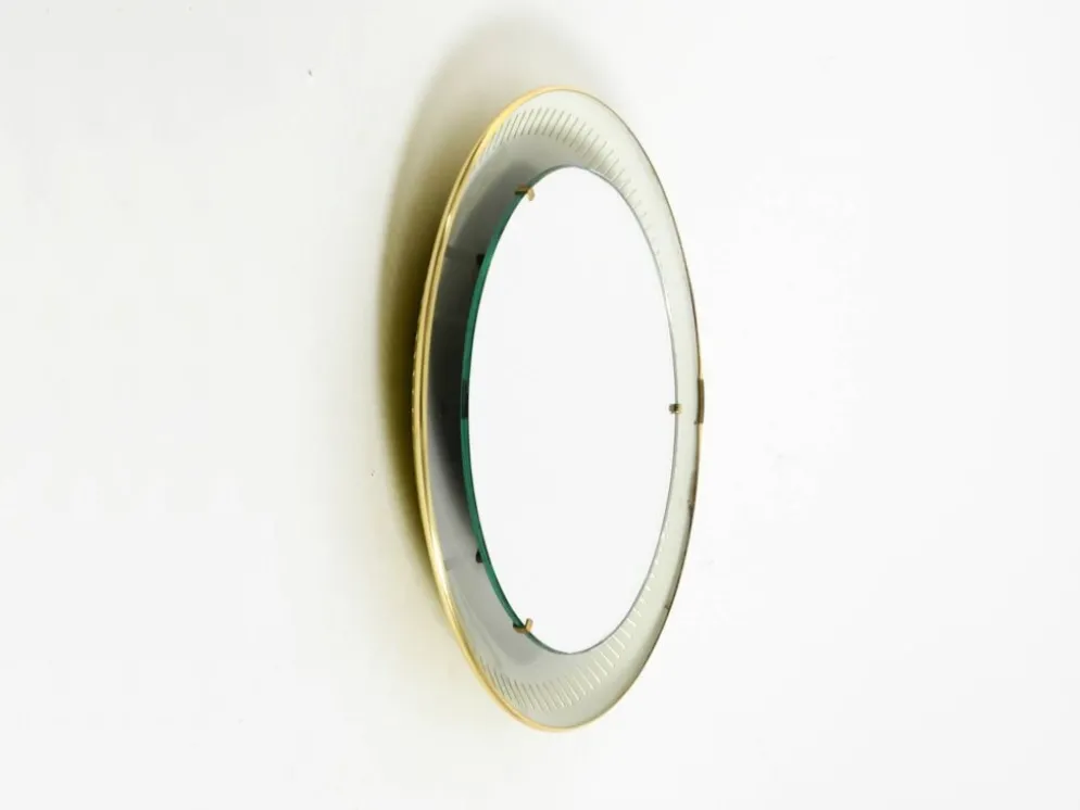 Miroir lumineux en métal Hillebrand, années 1960