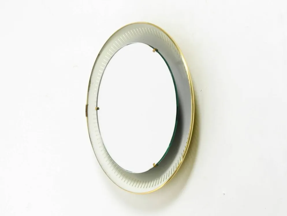 Miroir lumineux en métal Hillebrand, années 1960