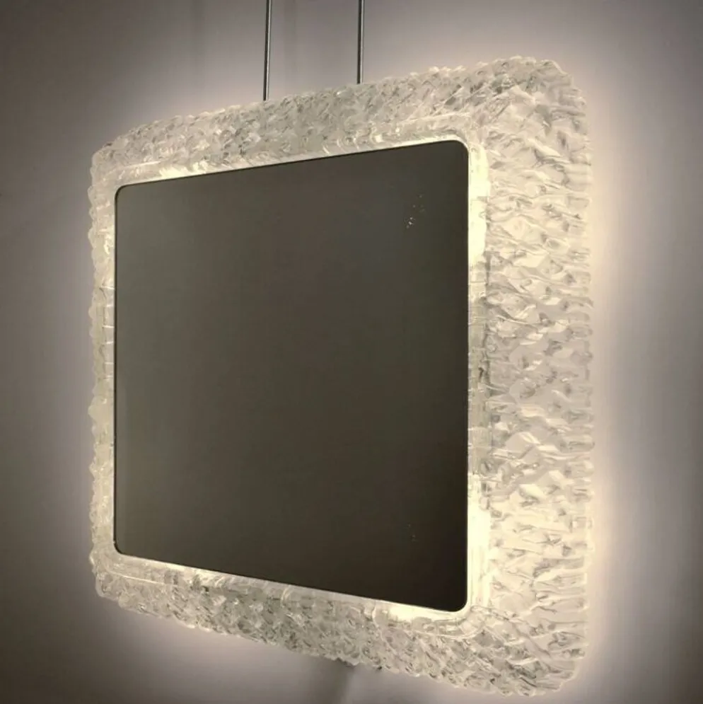 Miroir lumineux rétro-éclairant en lucite,1960