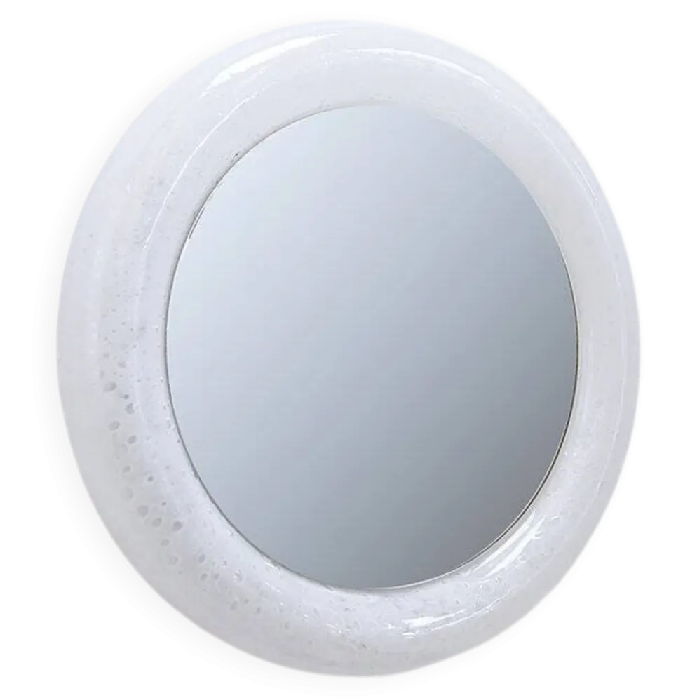 Miroir lumineux vintage en verre bullé par Limburg - Années 1970