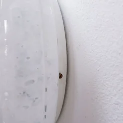 Miroir lumineux vintage en verre bullé par Limburg - Années 1970