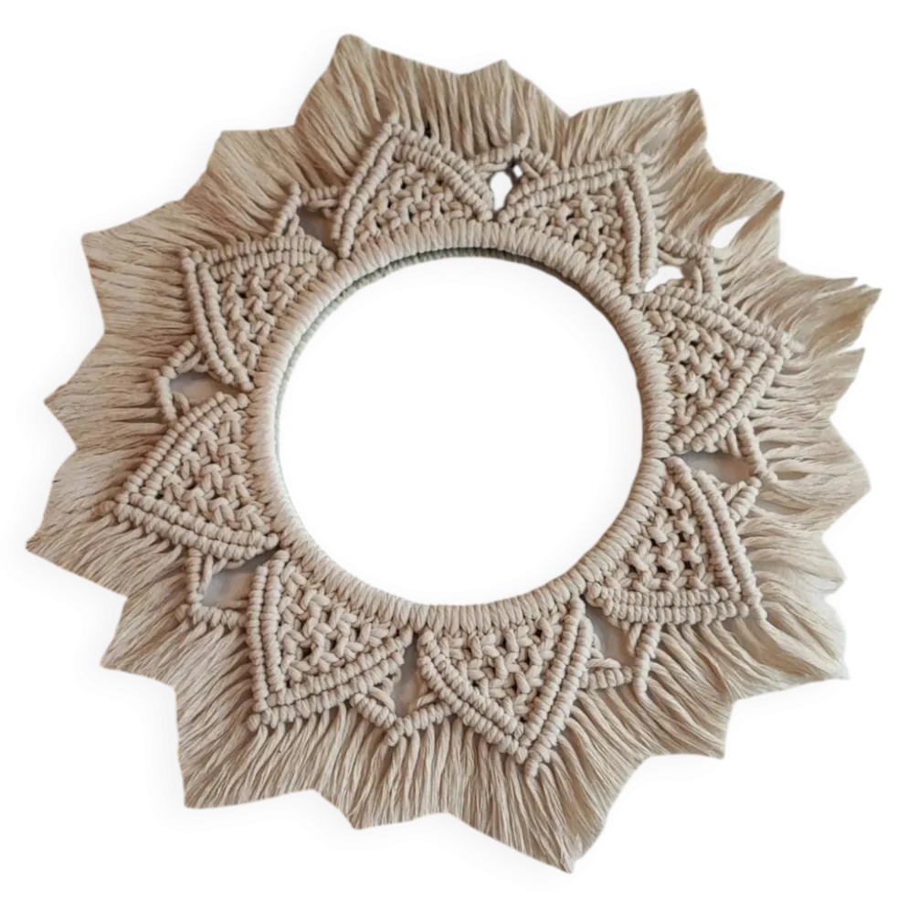 Miroir macramé fait main