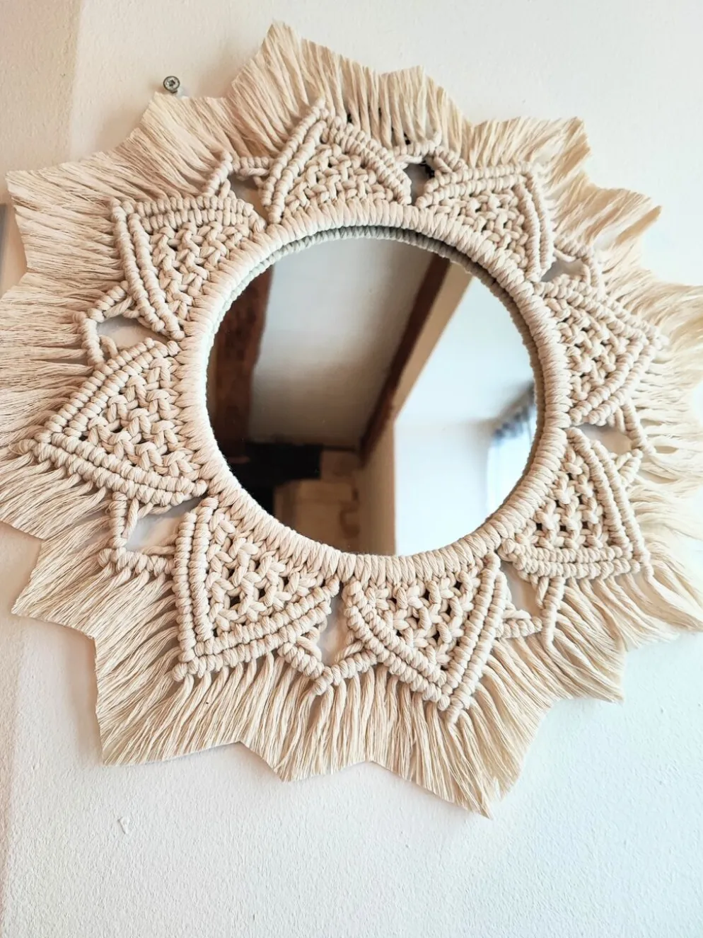 Miroir macramé fait main