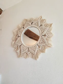 Miroir macramé fait main