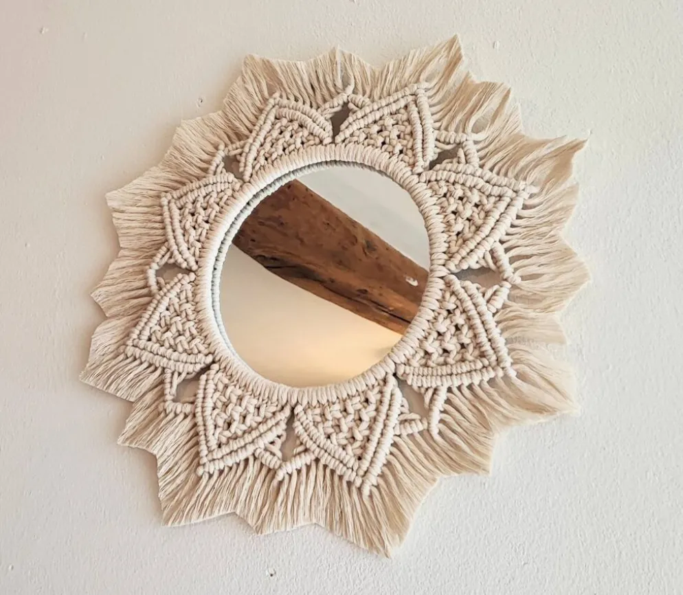 Miroir macramé fait main