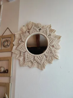 Miroir macramé fait main