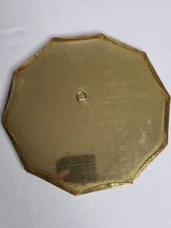 Miroir marocain vintage en laiton martelé à décor ajouré, 22 cm