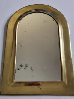 Miroir marocain vintage en laiton, en forme d'arche, 43 x 29 cm