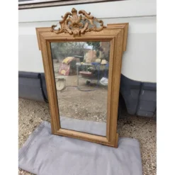 Miroir 19ème bois et stuc doré