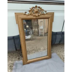 Miroir 19ème bois et stuc doré