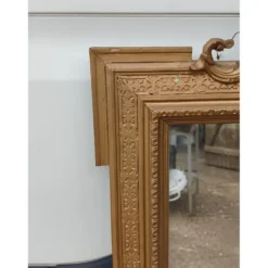 Miroir 19ème bois et stuc doré