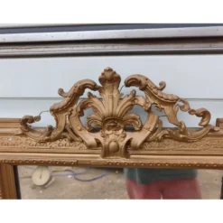 Miroir 19ème bois et stuc doré