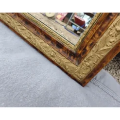 Miroir 19ème faux bois et stuc doré