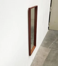 Miroir minimaliste mid-century allemand en teck de Zier-Form, années 1960
