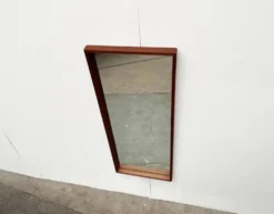 Miroir minimaliste mid-century allemand en teck de Zier-Form, années 1960