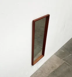 Miroir minimaliste mid-century allemand en teck de Zier-Form, années 1960