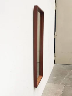 Miroir minimaliste mid-century allemand en teck de Zier-Form, années 1960
