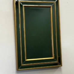 Miroir moderne du milieu du siècle avec cadre en laiton superposé, années 1980