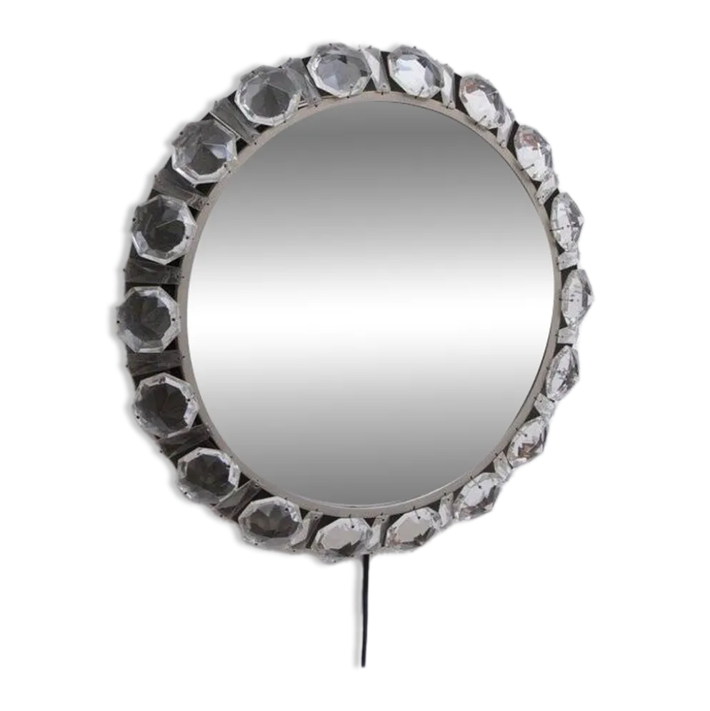 Miroir moderne du milieu du siècle illuminé par Bakalowits & Söhne, années 1960.