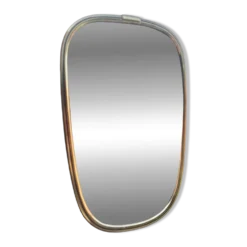 Miroir métal doré Karl Lenz 60' vintage