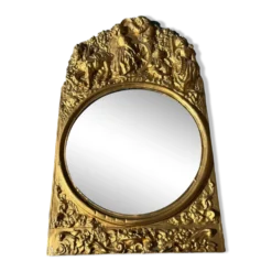Miroir métal doré 27x 47 vintage