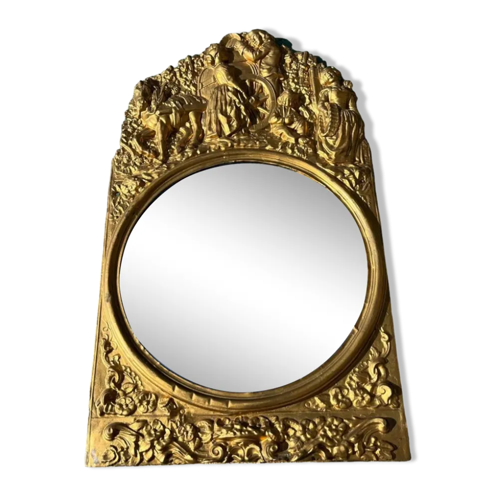 Miroir métal doré 27x 47 vintage