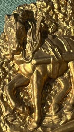 Miroir métal doré 27x 47 vintage